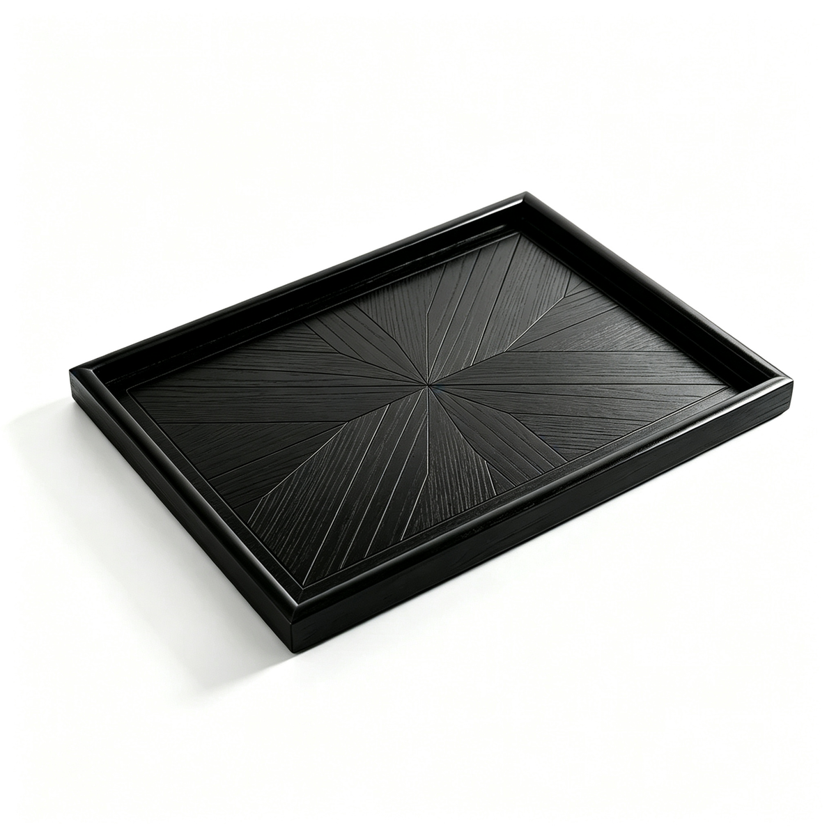 Modern Black Wooden Serving Tray