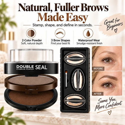 🔥 LAST DAY: BUY 1 GET 1 FREE 🌸 2-Color Waterproof Brow Stamp Kit for Quick, Natural-Looking Brows