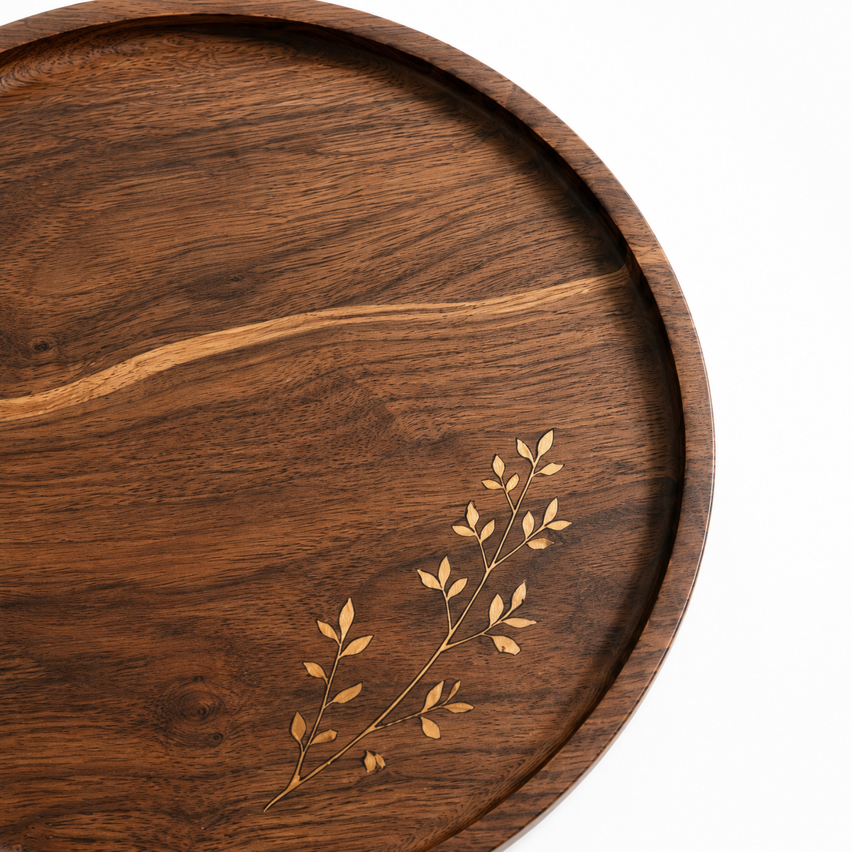 Minimalist Round Wooden Serving Tray