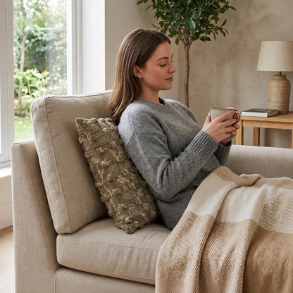 Wabi-Sabi Geometric Bubble Cushion Cover