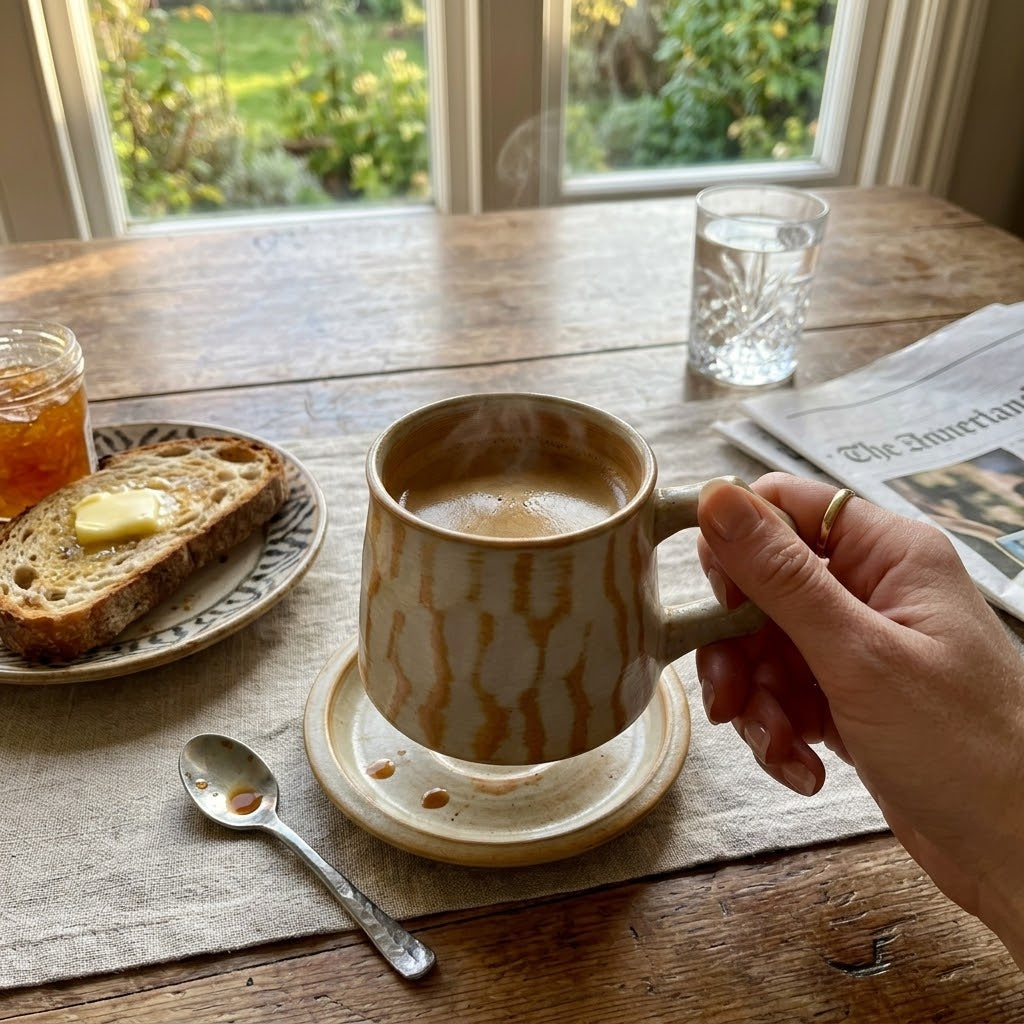 Coarse Pottery 3-Piece Coffee Cup Set