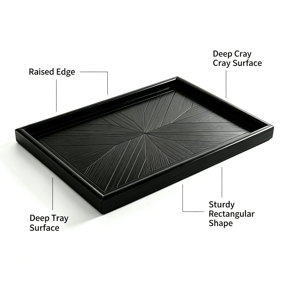 Modern Black Wooden Serving Tray
