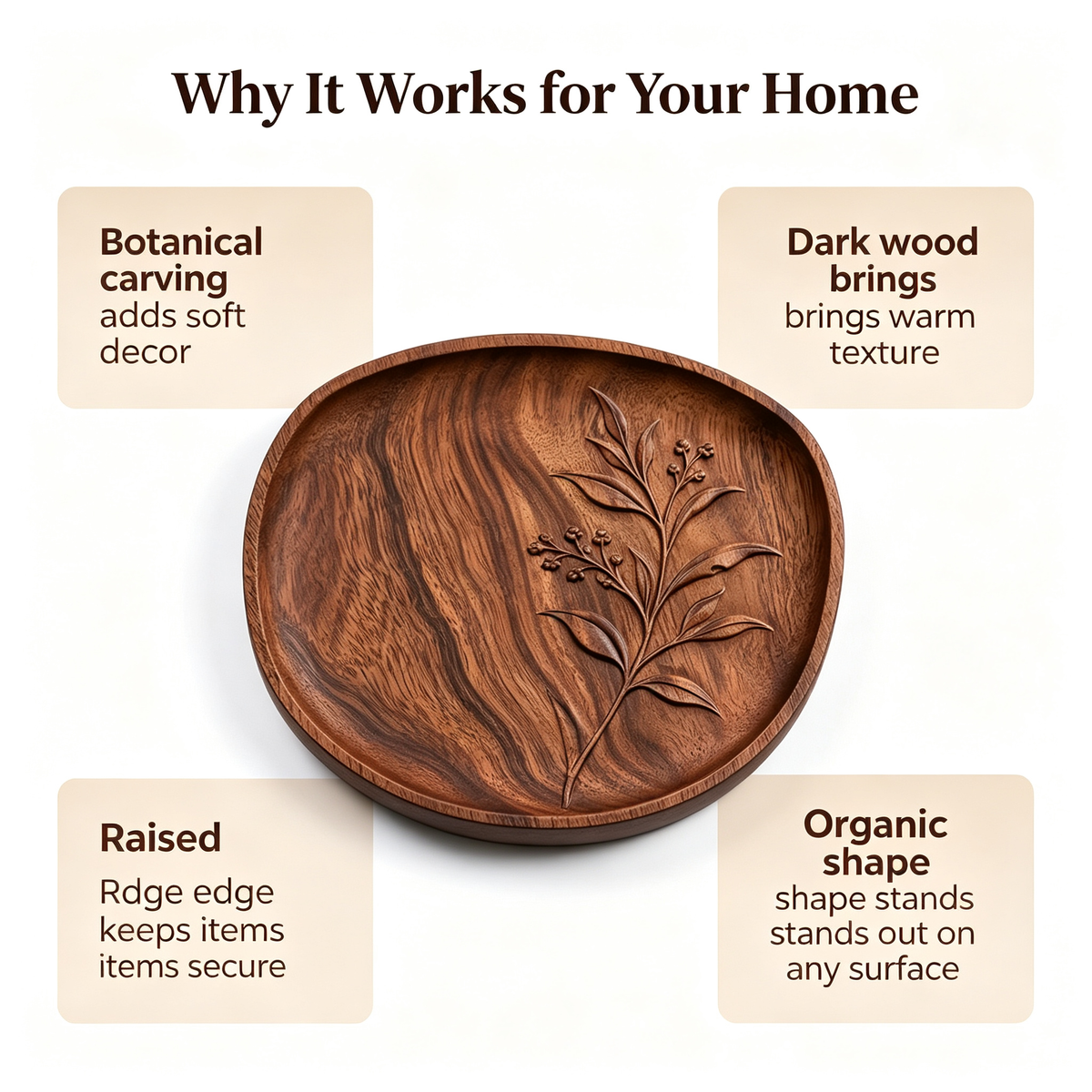 Irregular Walnut Serving Tray