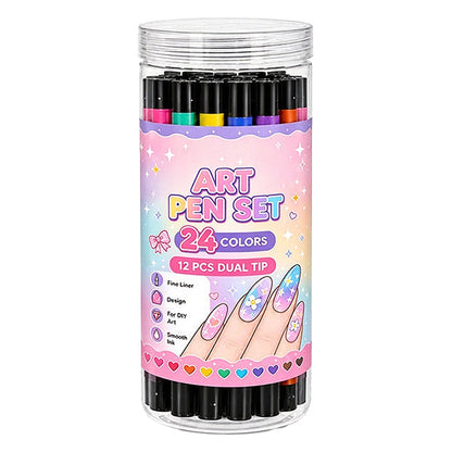 💅 LIMITED‑TIME 50% OFF! 💥 24 Colors Dual Ended  Art Pens Set – Creative, Salon‑Quality, Easy DIY ✨
